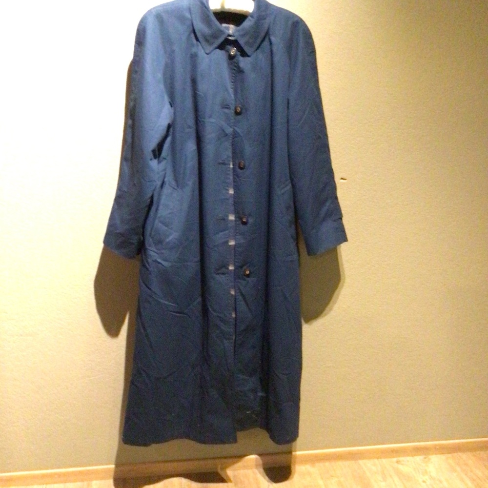 London Fog Vintage trench coat, long, dark blue, size S/M